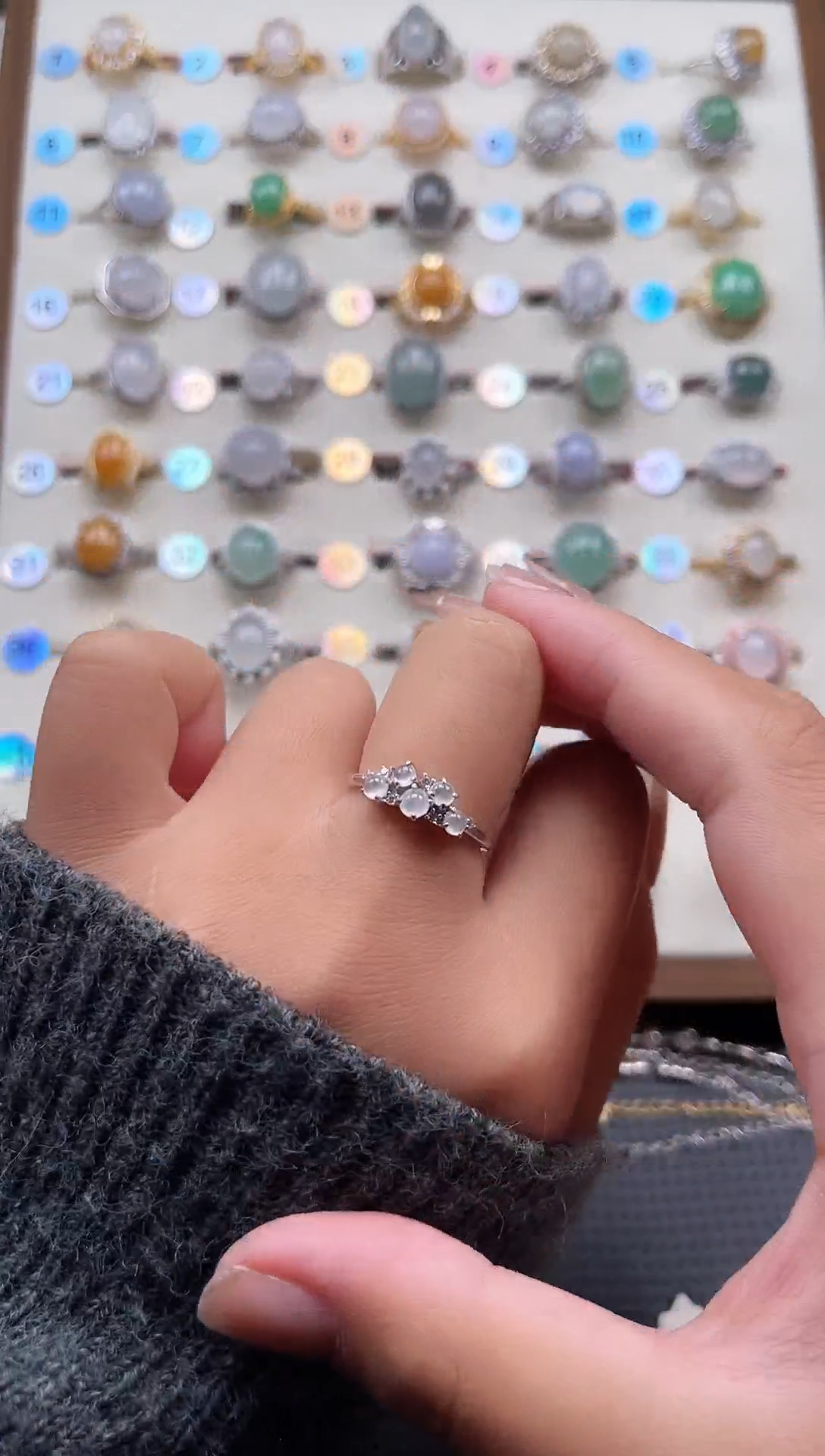 【闪购商品】翡翠戒指银S925镶嵌天然A货翡翠戒指