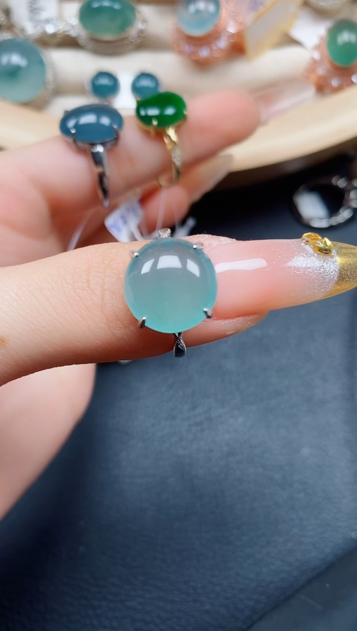 【闪购商品】翡翠戒指银S925镶嵌翡翠