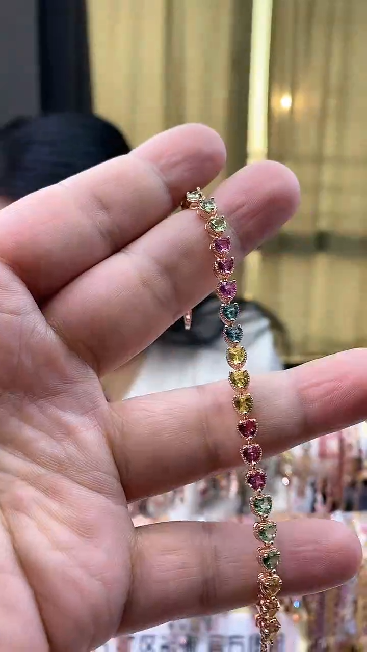 【闪购商品】碧玺手链银S925镶嵌34534345354