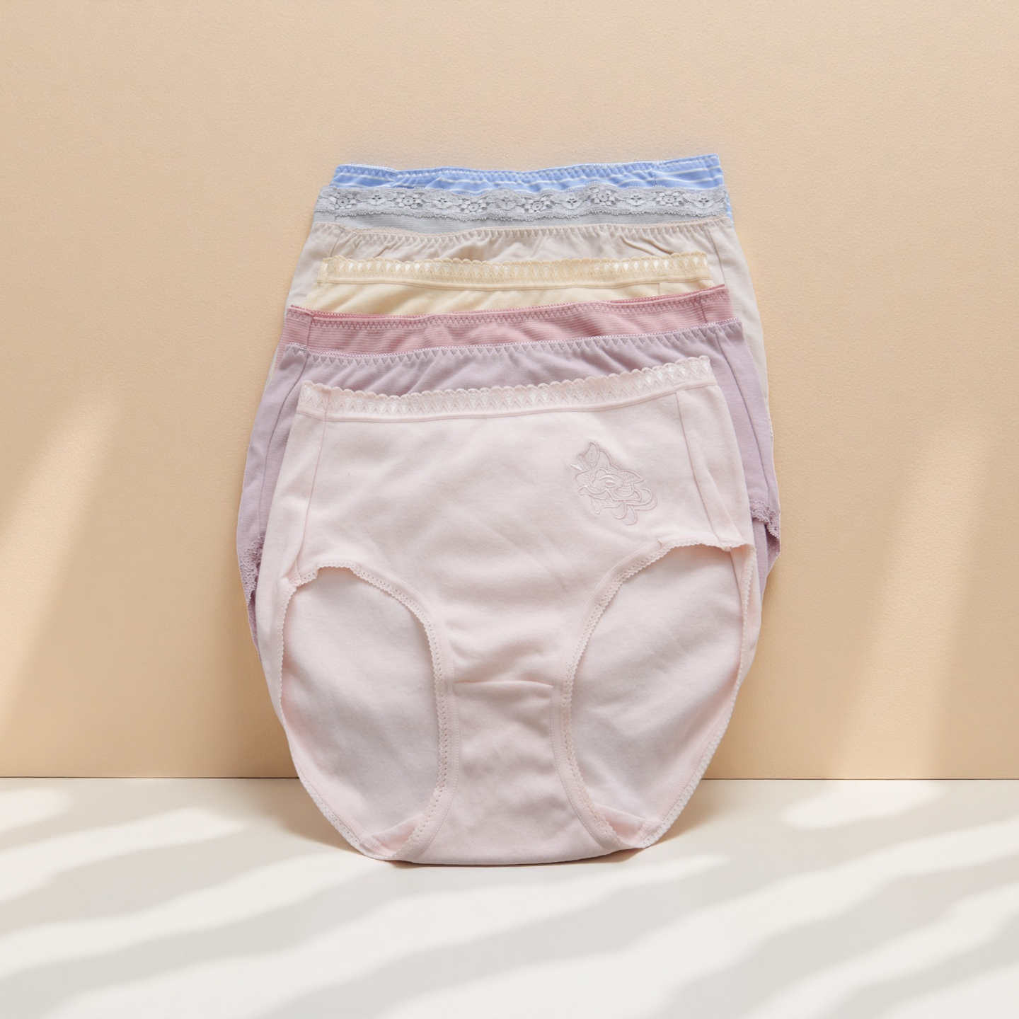 【6条装】女士高腰纯棉三角裤BB0437高腰保暖女士内裤舒适亲肤