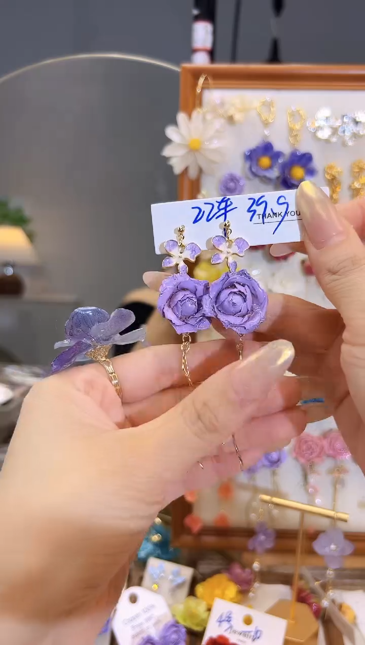 铁合金琉璃925银紫色流苏