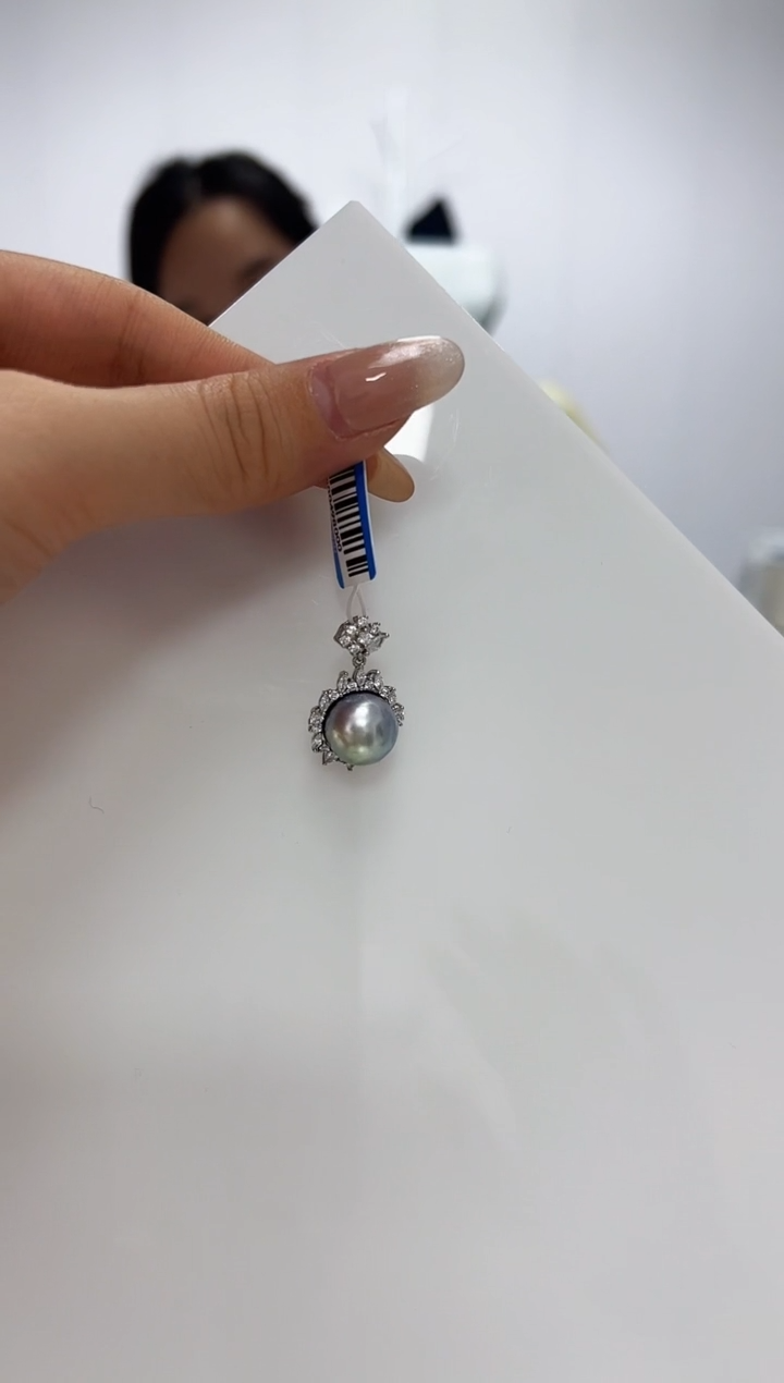 【闪购商品】海水珍珠DA银S925镶嵌e128 澳灰吊坠
