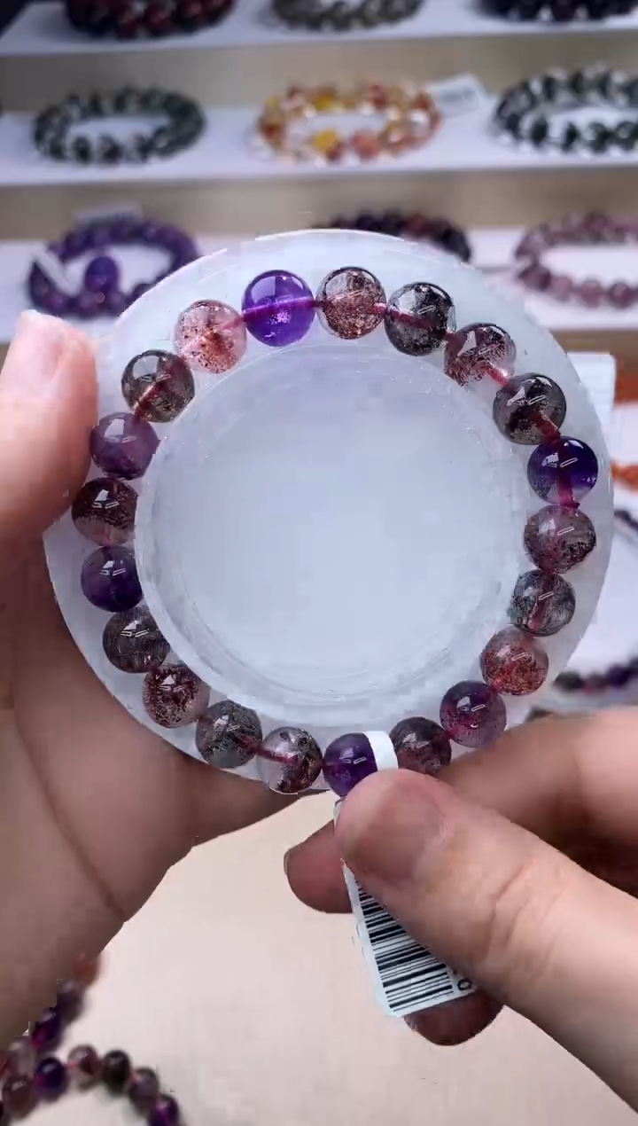 【闪购商品】水晶手链未镶嵌黑加仑超七单圈9m+