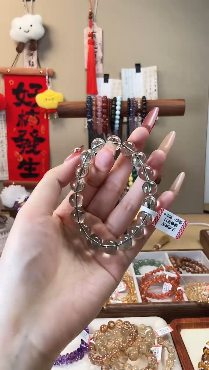 【闪购商品】水晶手链未镶嵌11m绿幽灵