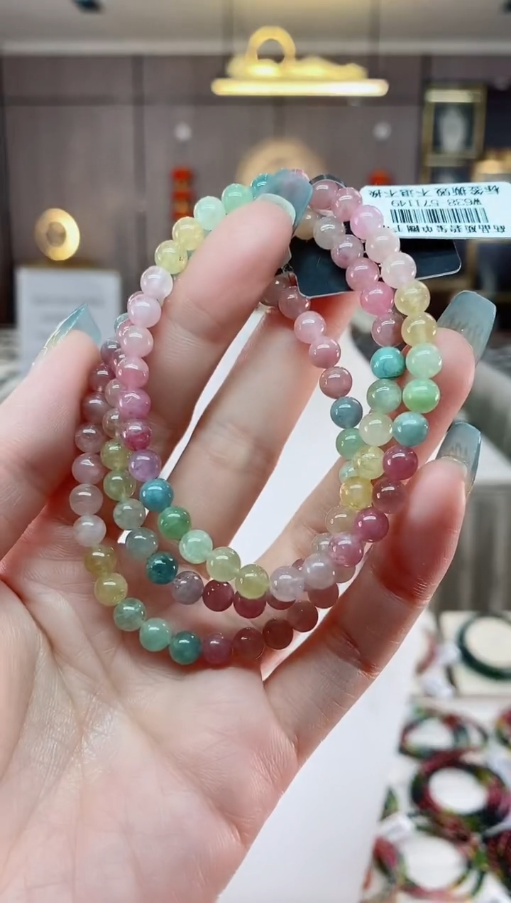 单圈手串5mm+未镶嵌碧玺dan多样性发货一条