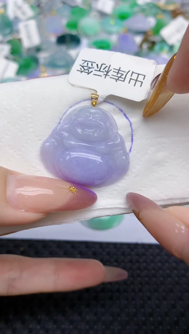 翡翠18K金镶嵌颈饰20   天然翡翠A货  百元以上9米证书费自理