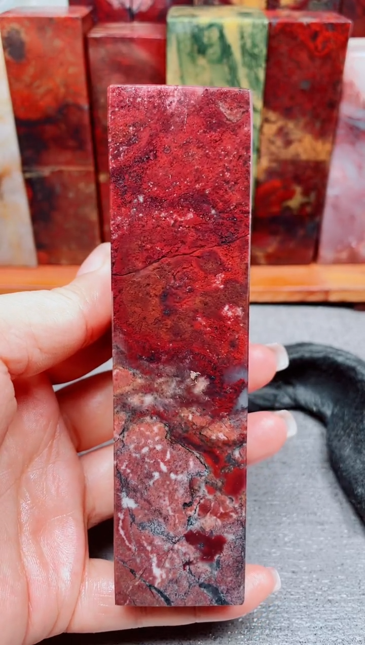 玉桂林鸡血玉素章30