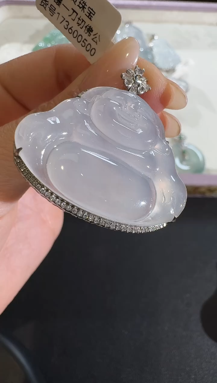 【闪购商品】翡翠吊坠(不含链)18K金镶嵌【源头工厂】钻石镶嵌