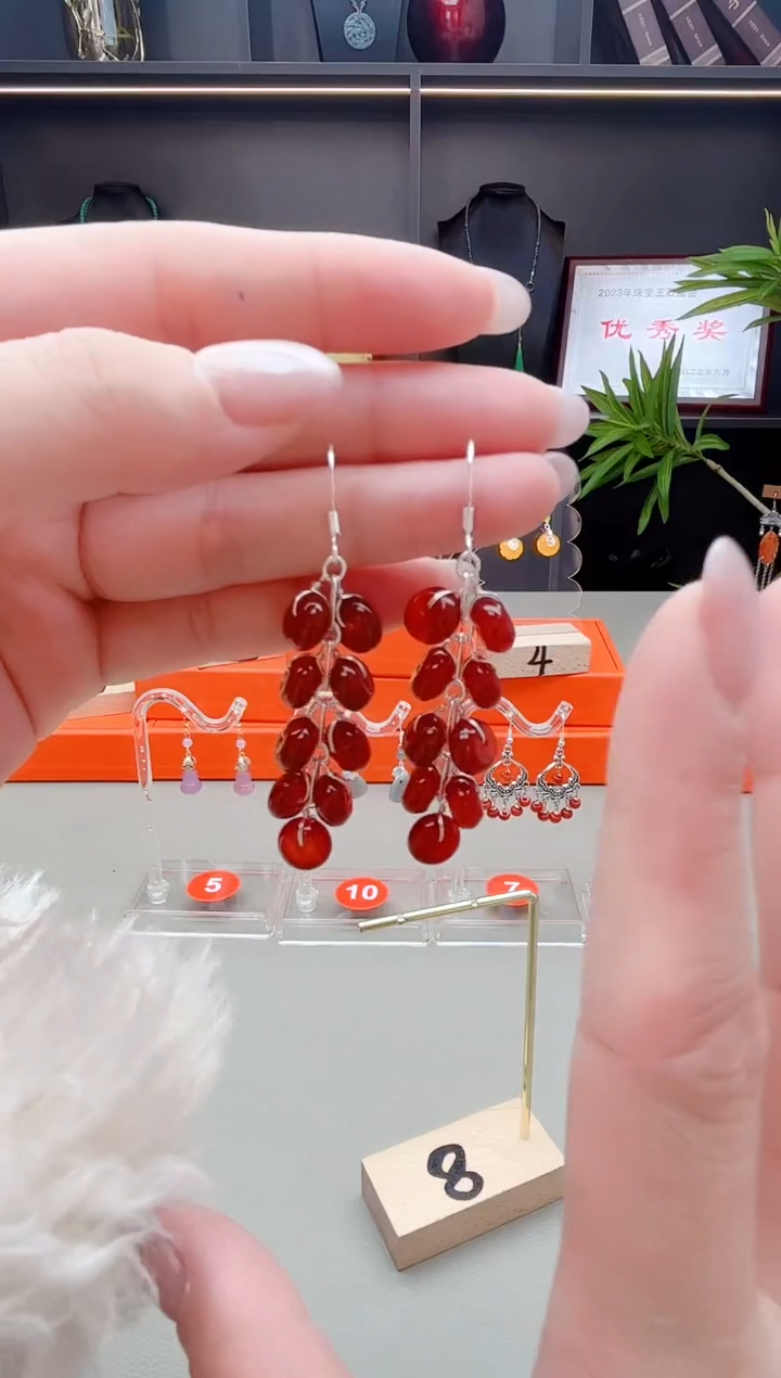 未镶嵌耳钉玛瑙/玉髓337