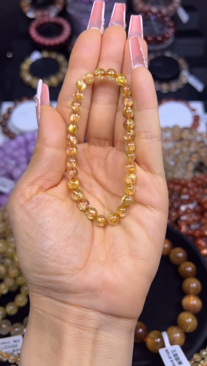 未镶嵌手串水晶金发晶6.2mm