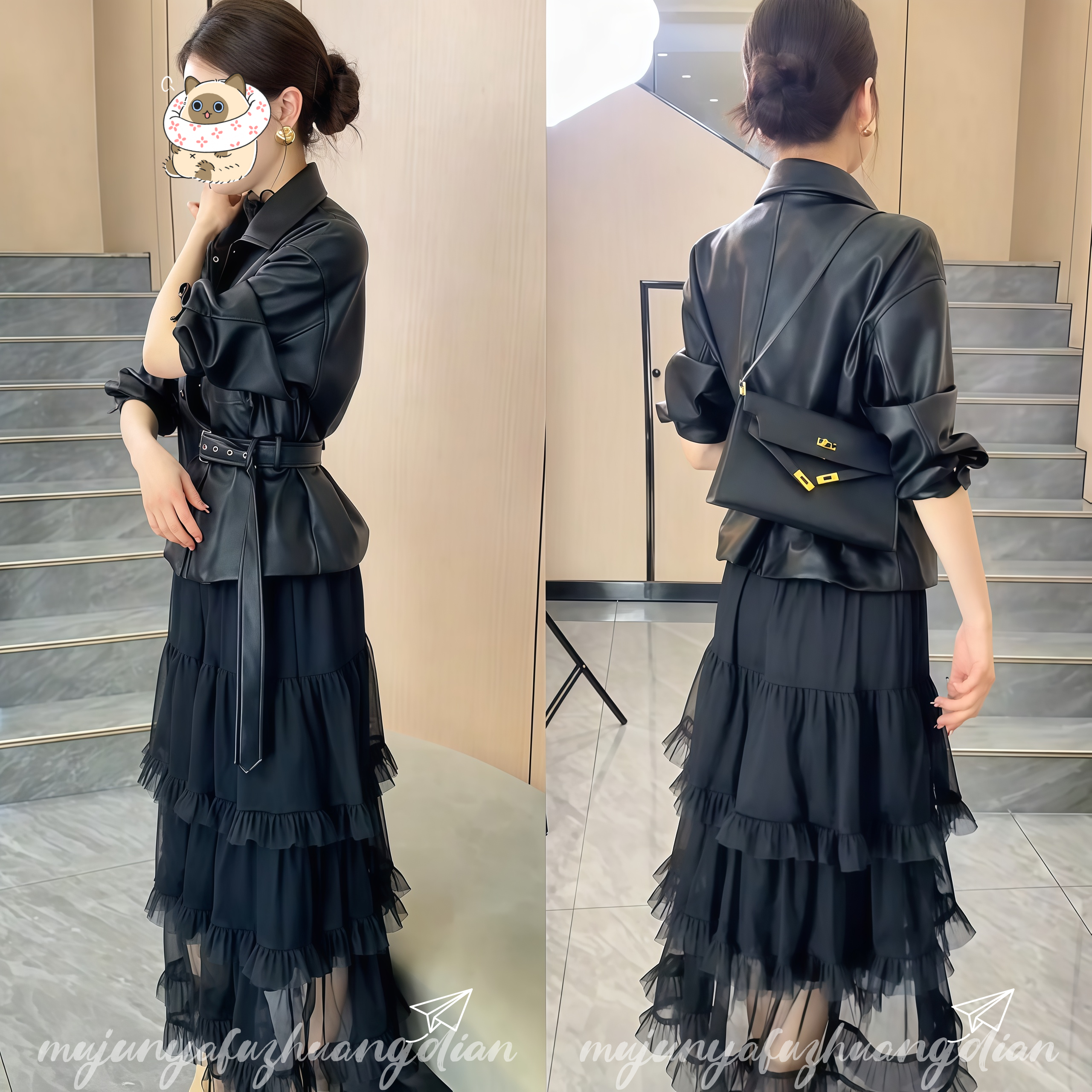 修身型长袖宽松型皮衣春秋短款显瘦小个子时尚韩版