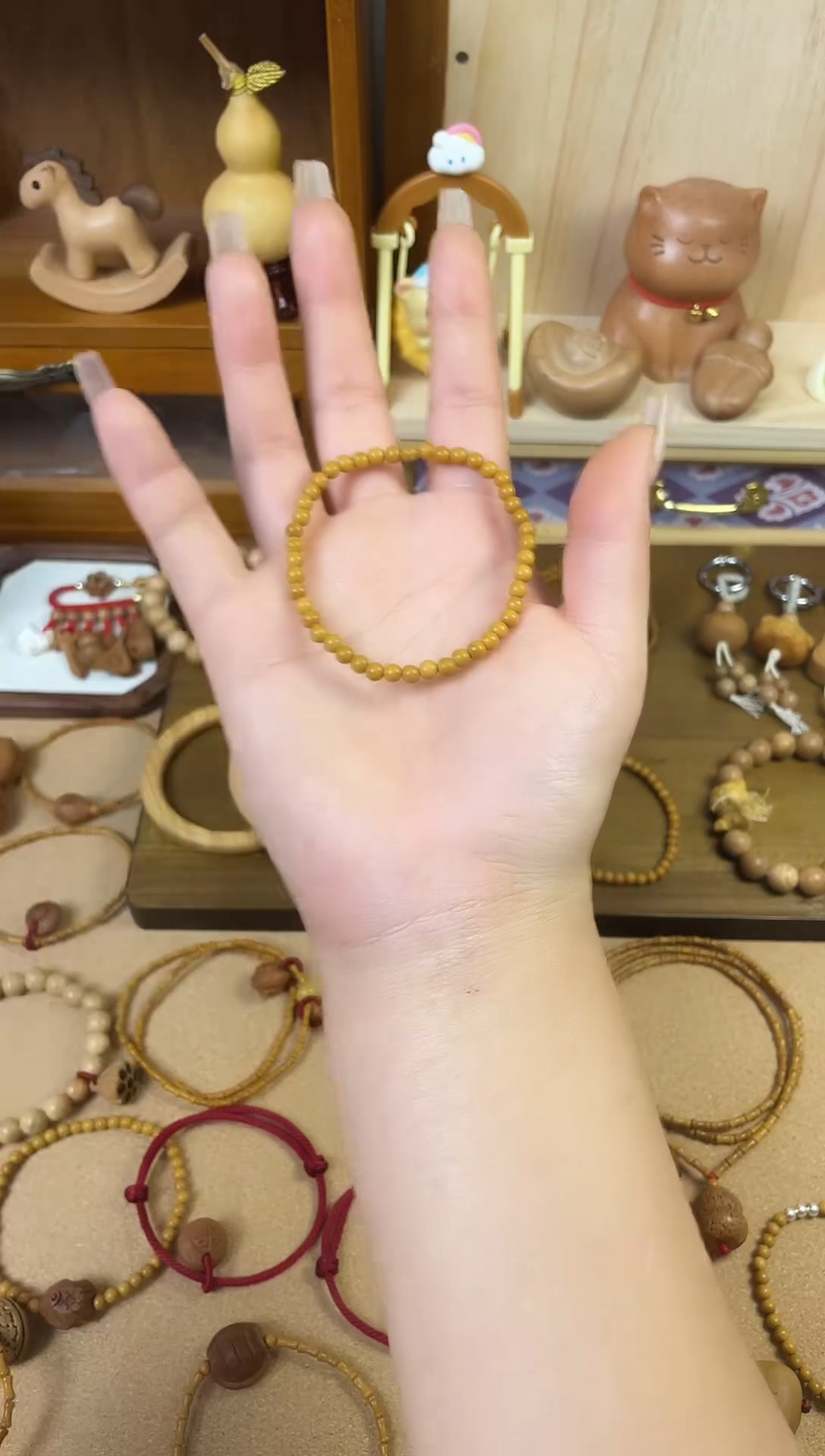 桃核圆珠素款单圈一物一拍