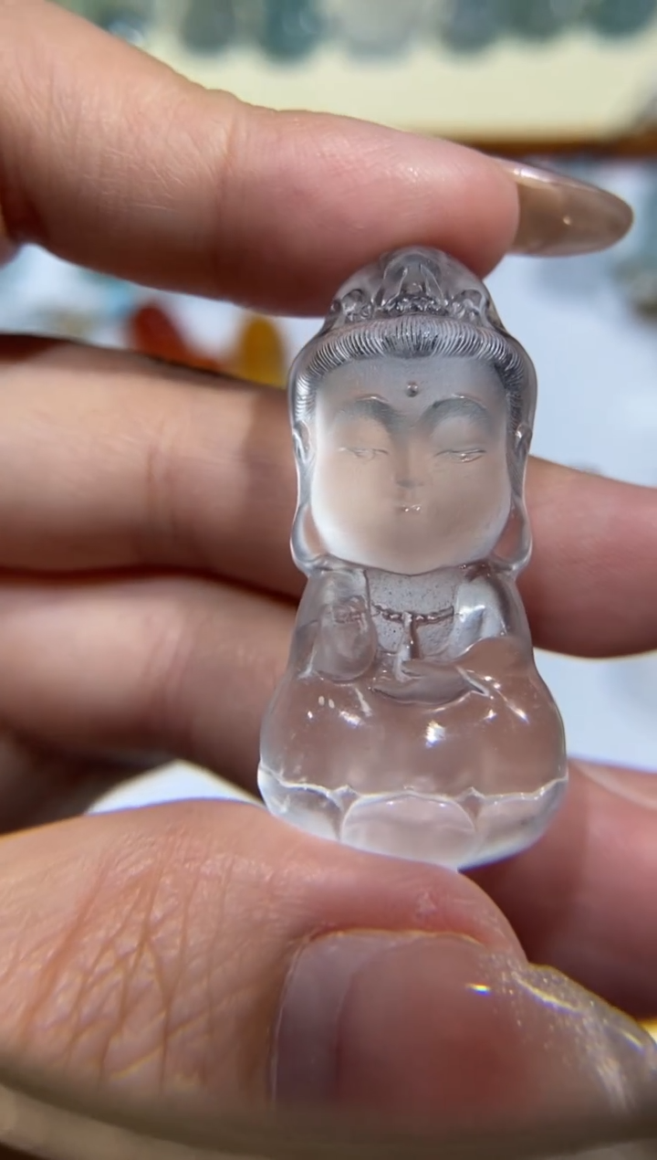 【闪购商品】石英质玉颈饰未镶嵌观音宝宝佛