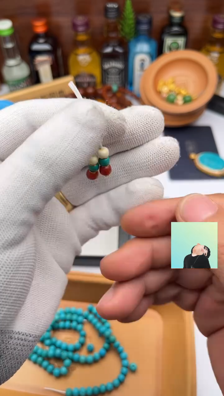 【闪购商品】绿松石松石合金松石一对