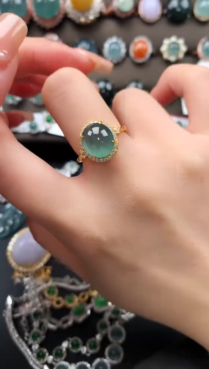 【闪购商品】翡翠戒指银S925镶嵌5214125