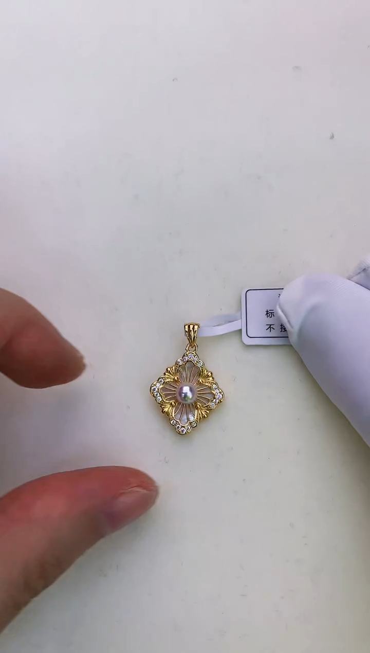 银S925镶嵌海水珍珠饰品设计款吊坠