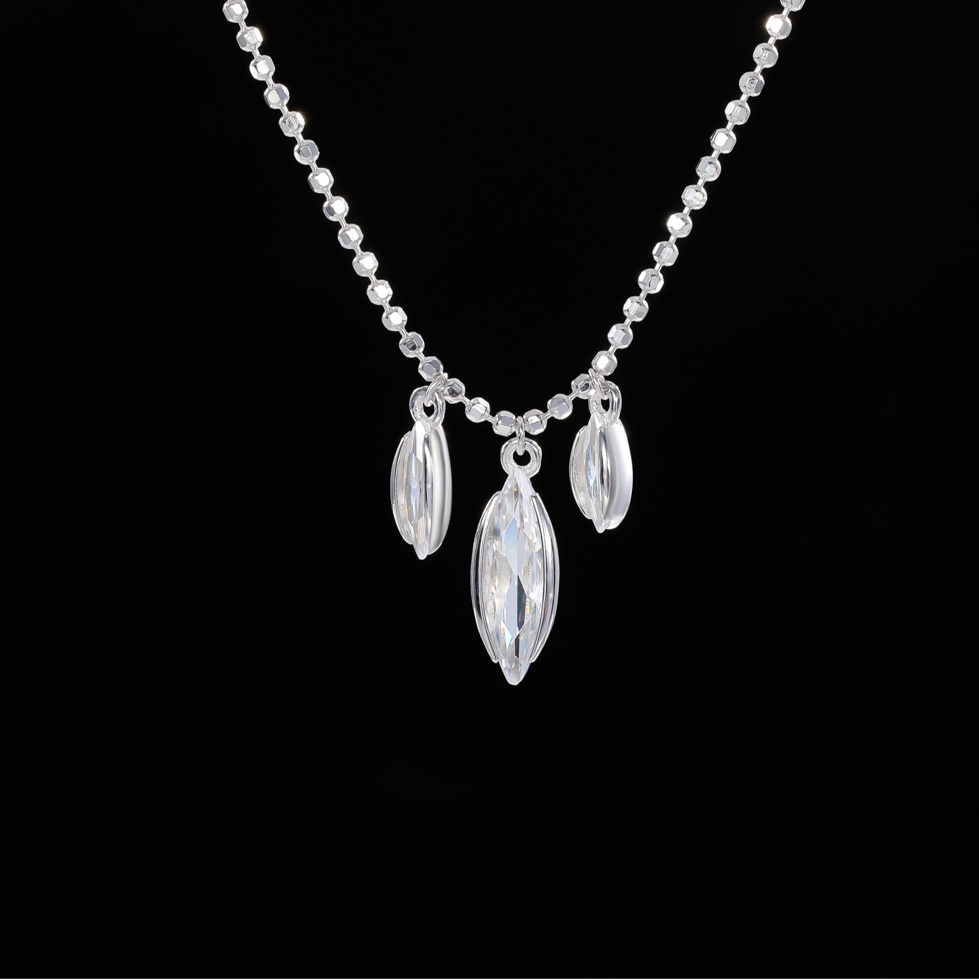 坠链均925银合成锆石 木木（SA237）YD1-0922B项链45厘米