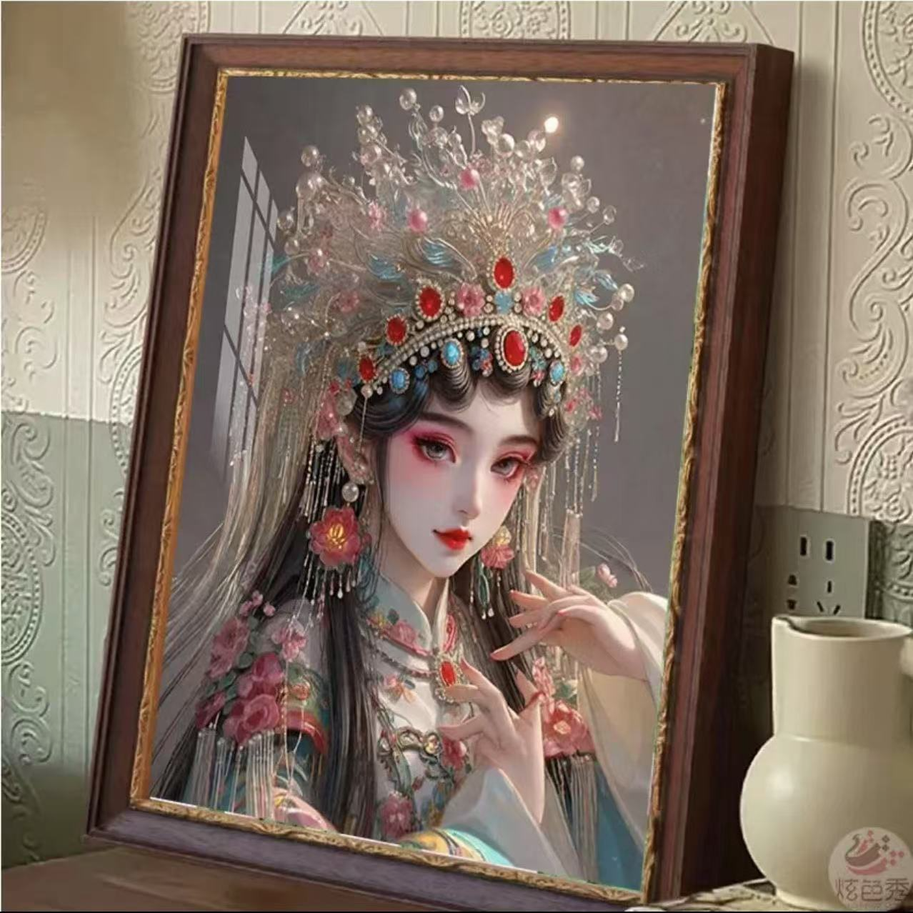 DIY珍珠画材料包手工自粘蝴蝶城堡装饰画创意益智手工