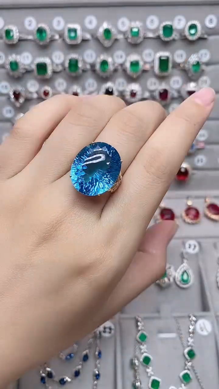 【闪购商品】托帕石18K金戒指18K金镶嵌·