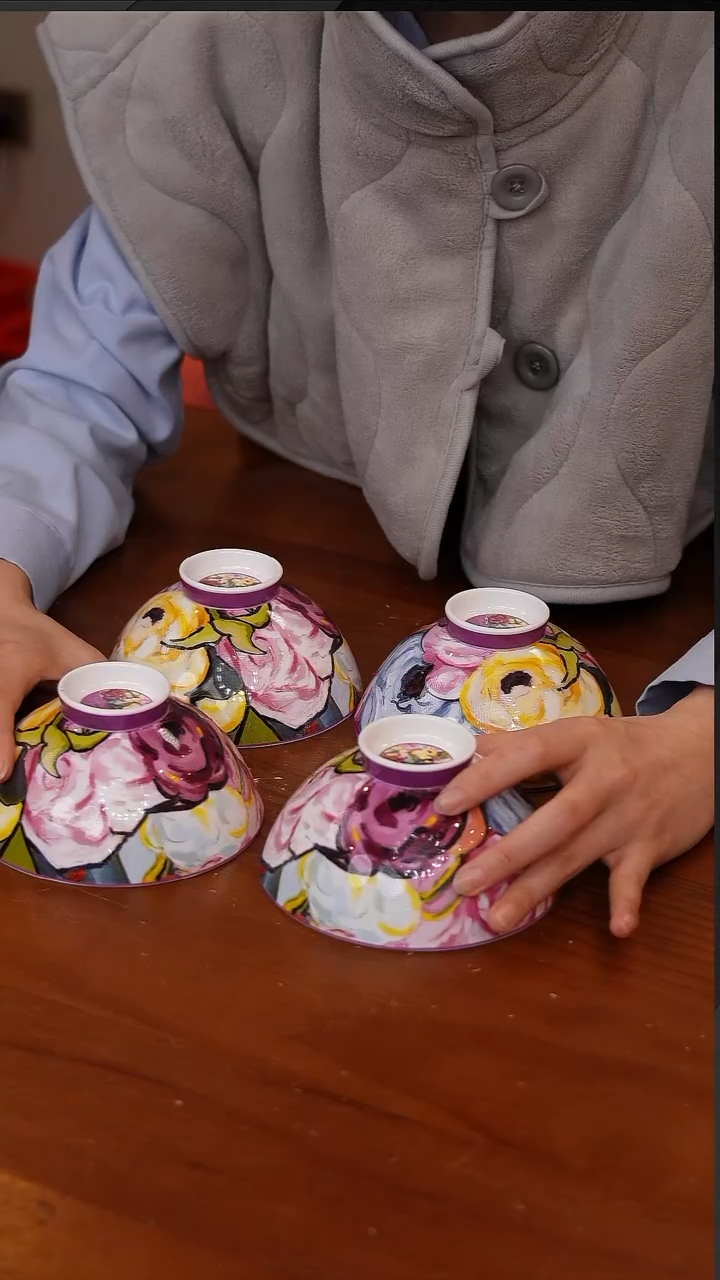 陶54-Gentle Queen梵高玫瑰-4.75寸日式碗单品瓦楞盒装(4个装)