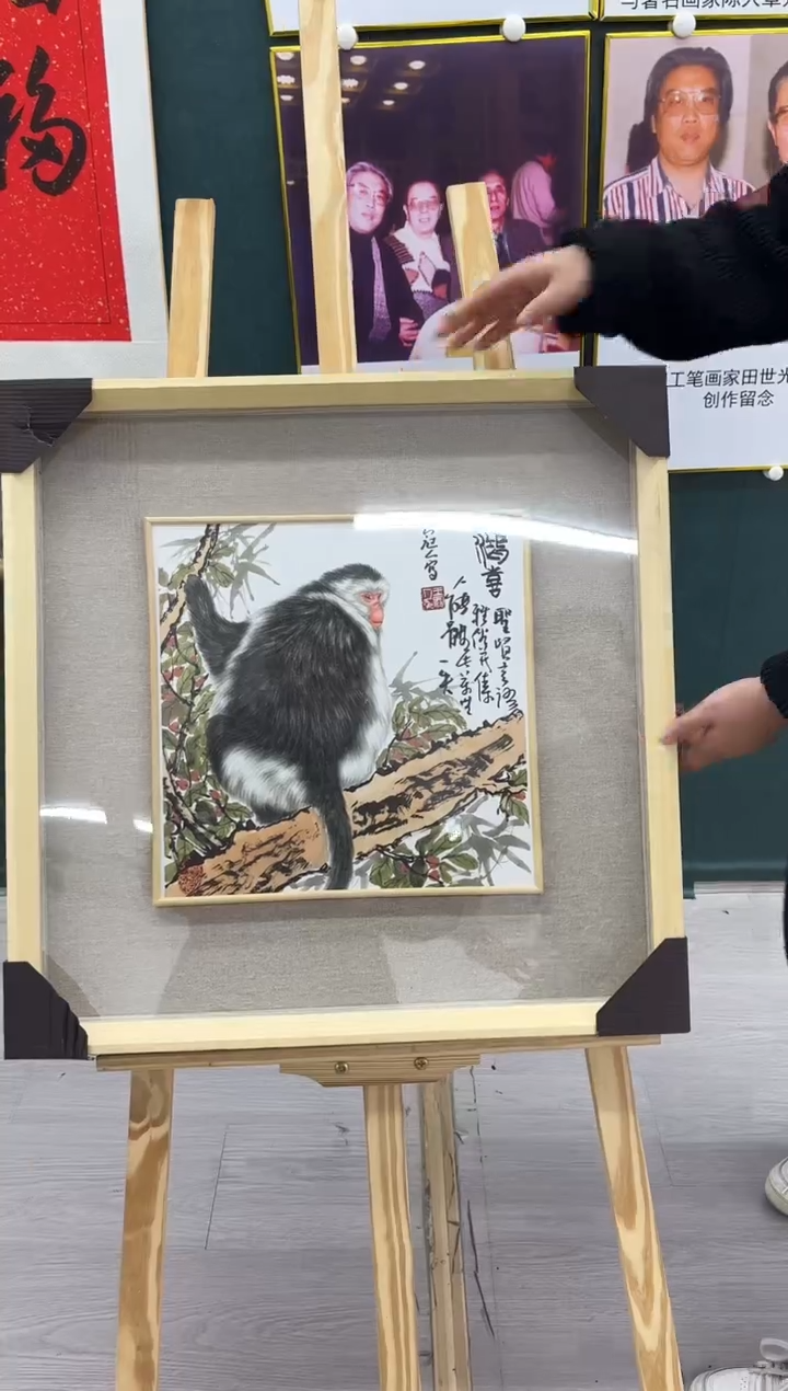 【闪购商品】绘画王冠人-1平尺-工笔-带框