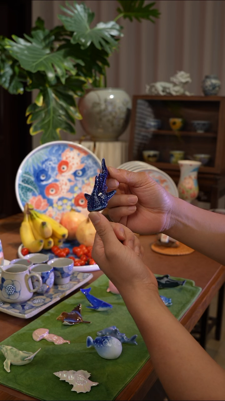 陶瓷鲸鱼冰箱贴可爱