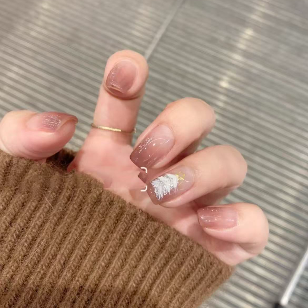 短款秋冬圣诞穿戴甲高级甲贴片成品穿戴式可拆卸