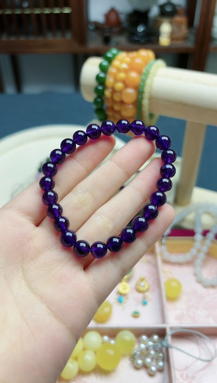 【闪购商品】水晶手串未镶嵌紫水晶7+mm手串*1 JH