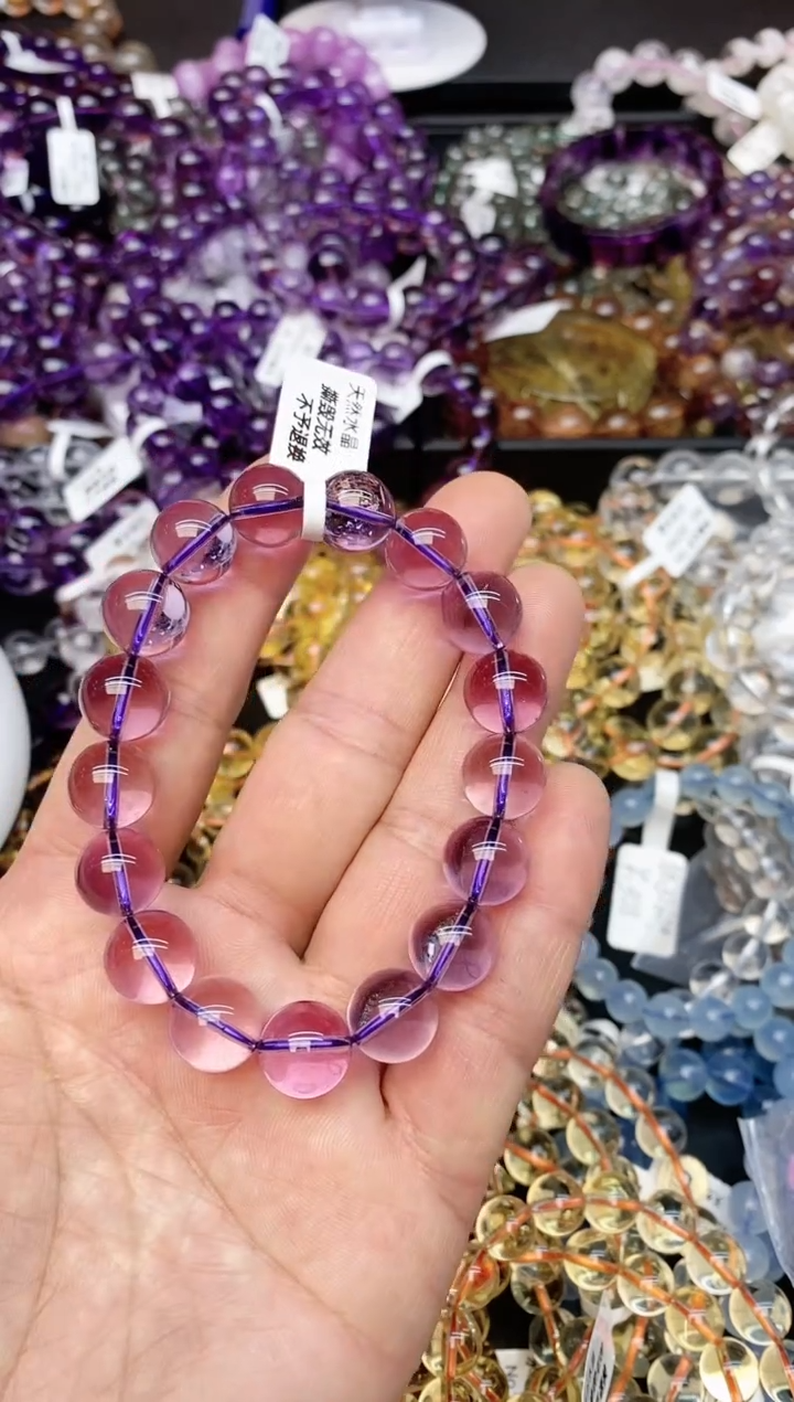 【闪购商品】水晶手链未镶嵌52 全净紫水晶12mm