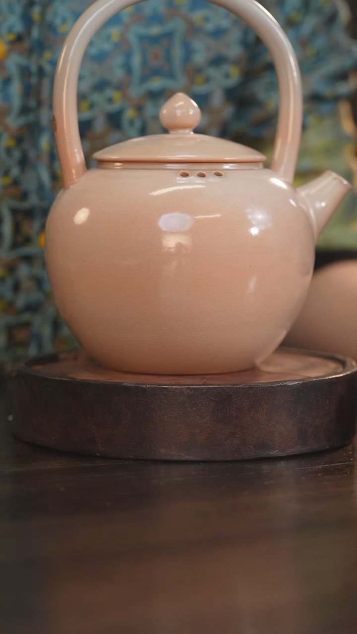 【闪购商品】杯17柴房陶瓷丨白色大提梁煮茶壶