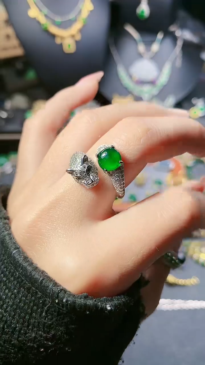 【闪购商品】翡翠戒指银S925镶嵌戒指