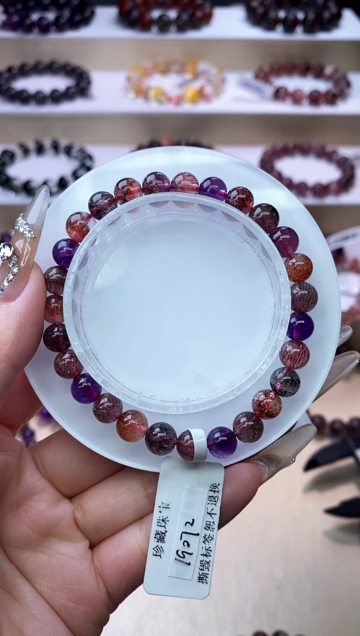 【闪购商品】水晶手链未镶嵌黑加仑超七单圈7m+