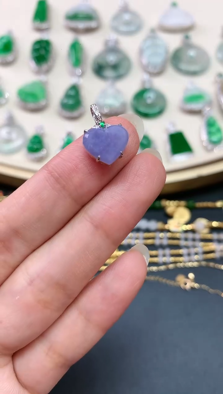 翡翠18K金镶嵌吊坠(不含链)W020|2980