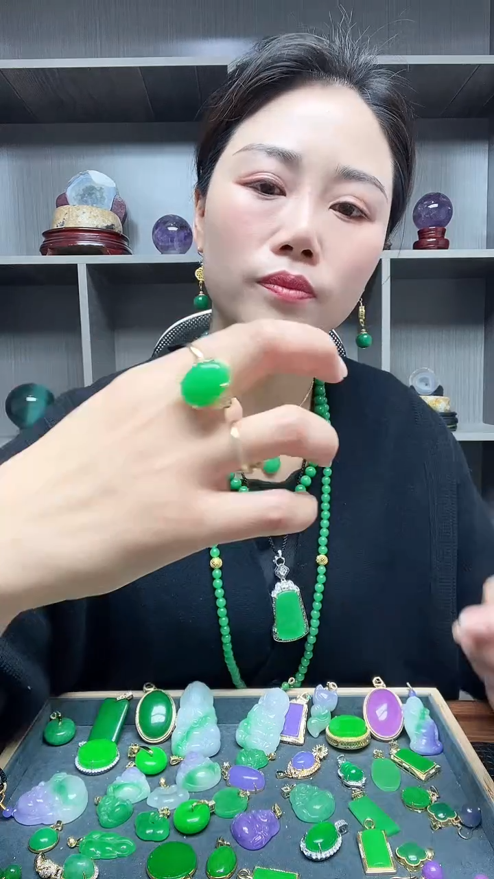 【闪购商品】翡翠戒指14K金镶嵌戒指
