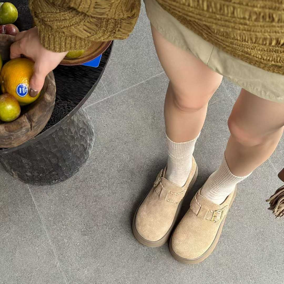 真皮厚底增高勃肯鞋包跟时尚休闲百搭软底皮鞋韩版复古ins风女鞋