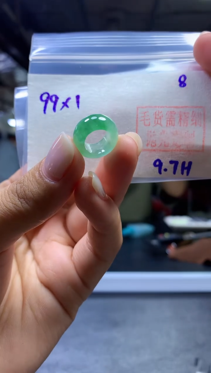 未镶嵌定制翡翠甜甜圈#99元-毛货需精细抛光