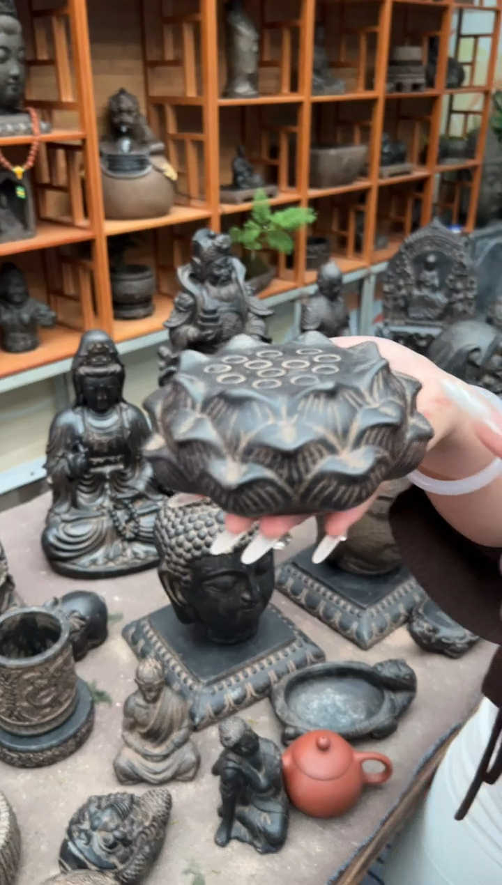 陶土【火山泥】莲蓬实心底座