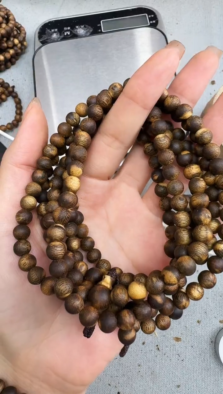 沉香手串0719黄棋圆珠多圈多样性发一