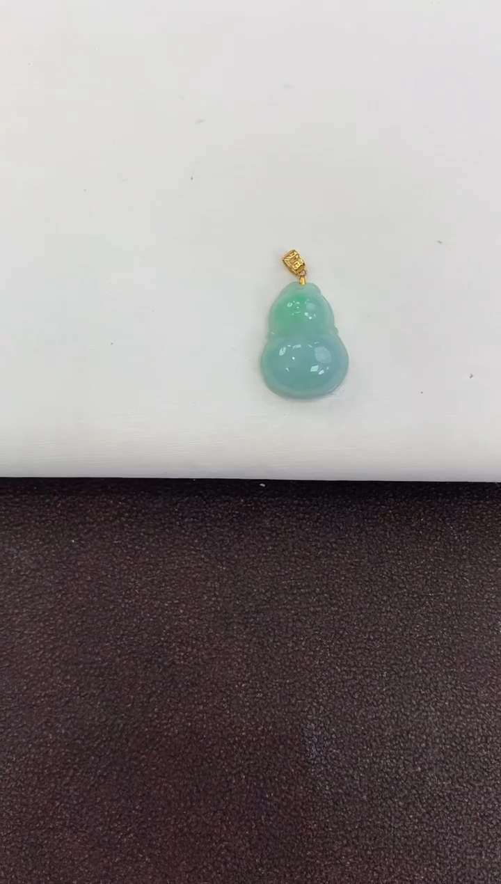 颈饰18K金镶嵌翡翠天然缅甸a货翡翠(多样性发其一