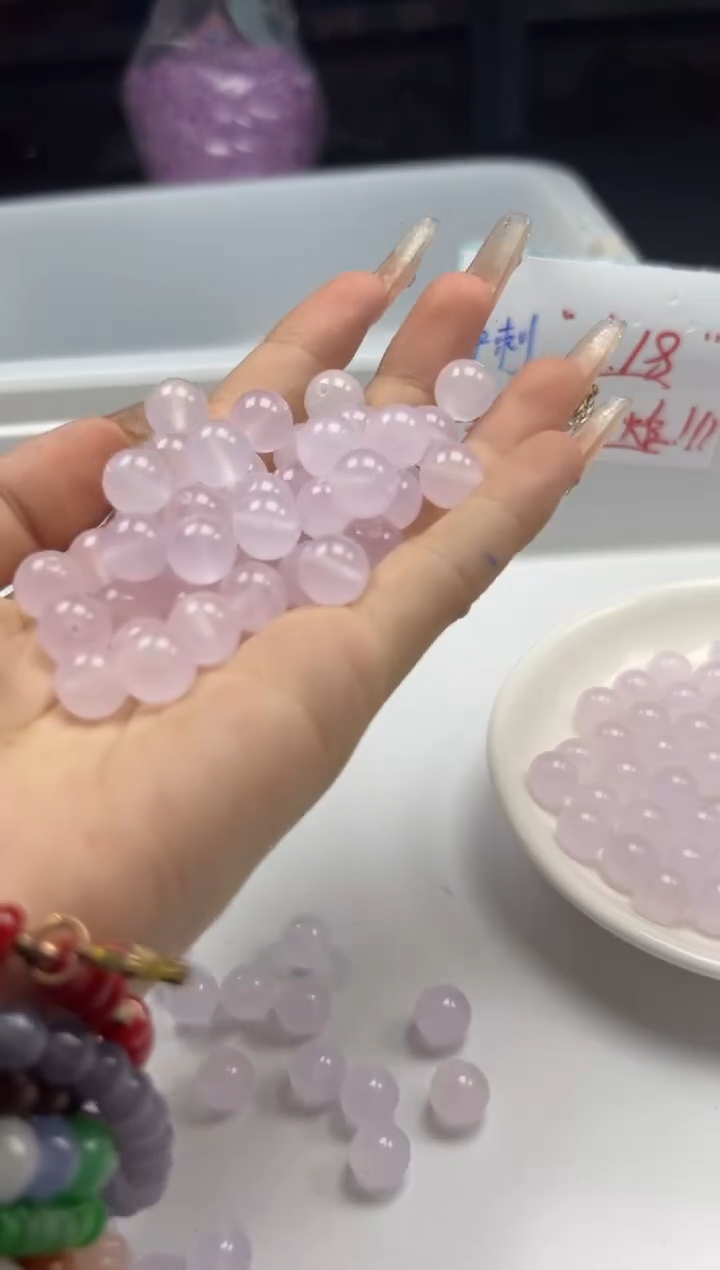 玛瑙/玉髓颈饰未镶嵌w942冰紫10mm*20