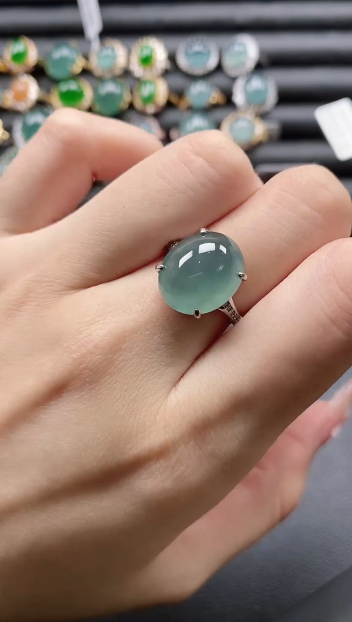【闪购商品】翡翠戒指银S925镶嵌51151