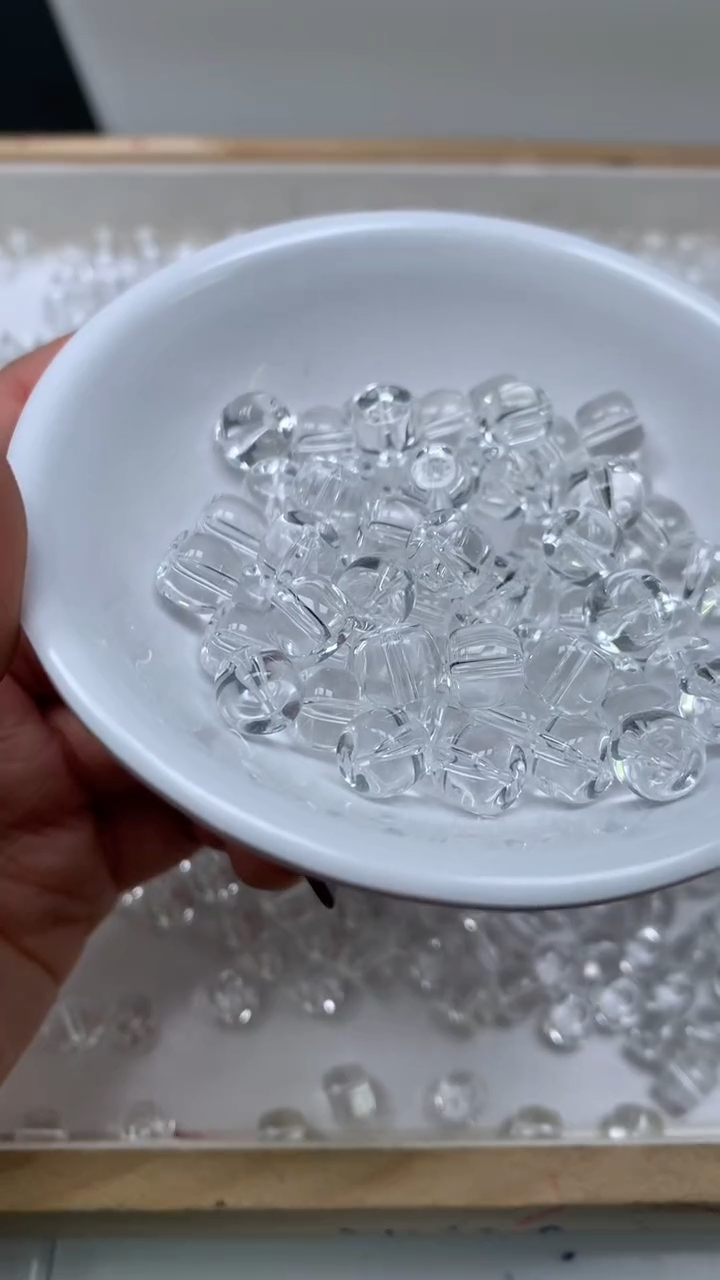 未镶嵌珠宝半成品水晶D75 白水晶老型7*8mm10个5元