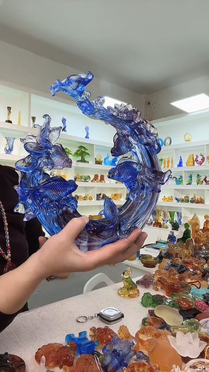 手工艺品琉璃金玉满堂+底座