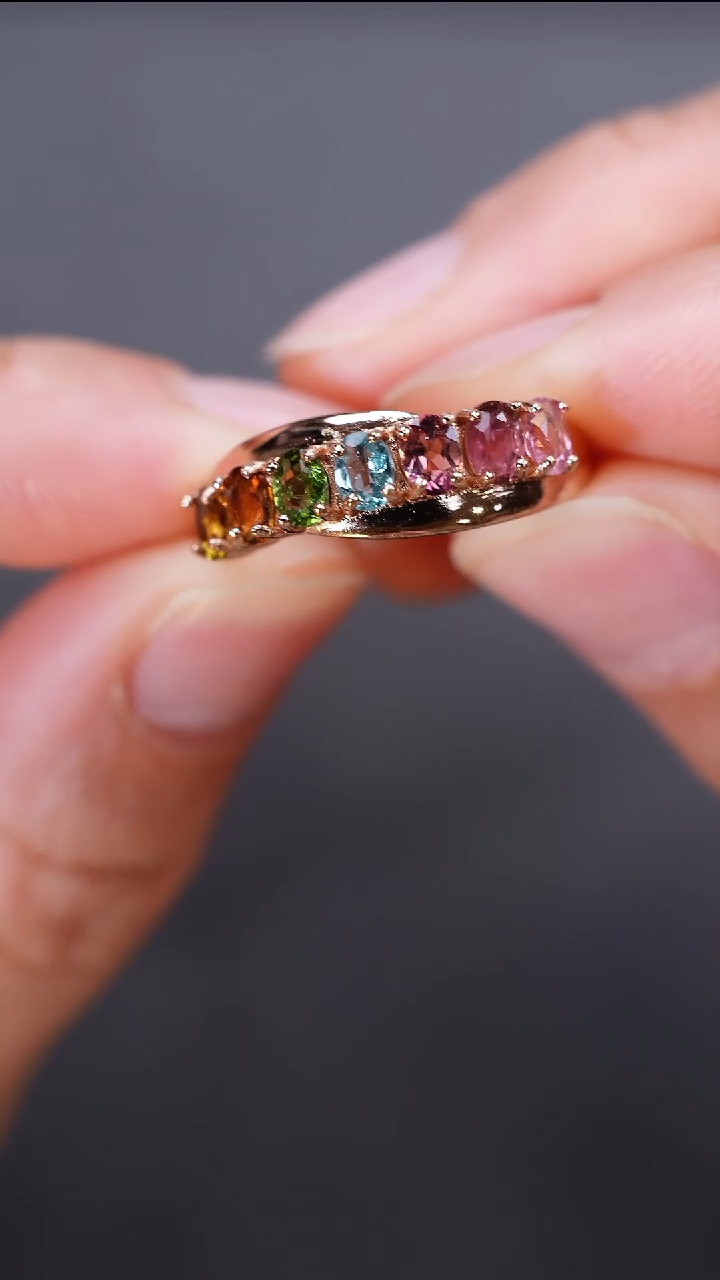 手饰银S925镶嵌碧玺手饰