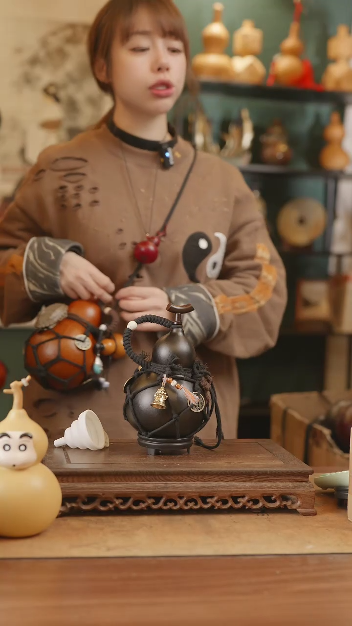 【闪购商品】126号精品天然大漆工艺防渗内胆酒葫芦~