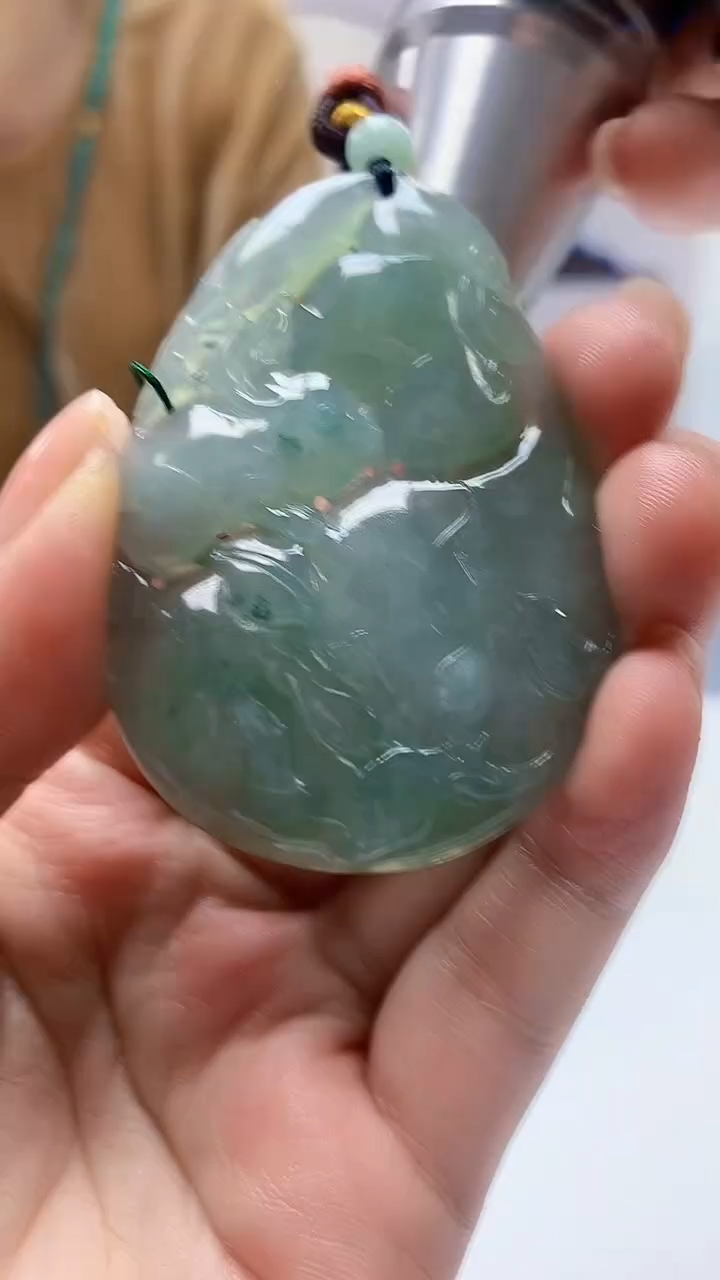 【闪购商品】定制翡翠未镶嵌4829ms-毛货挂件78