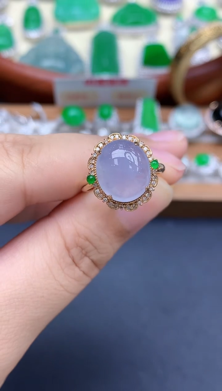 18K金镶嵌戒指翡翠505-中国好珍宝