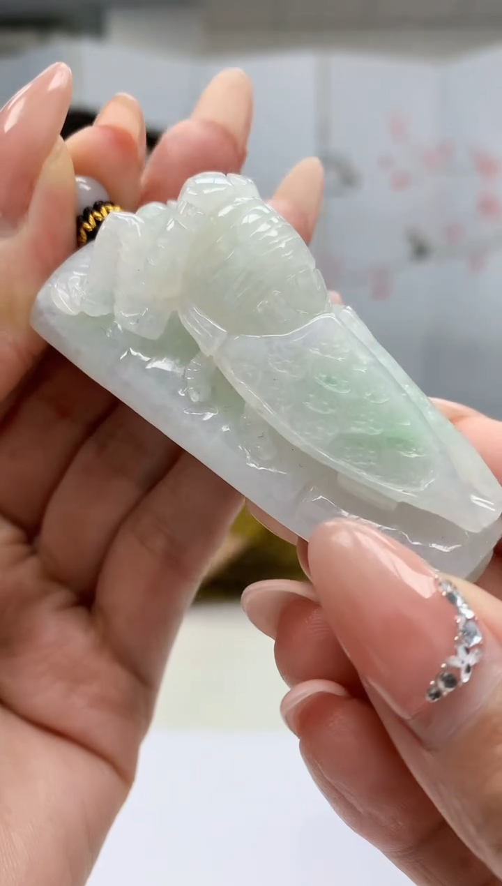 【闪购商品】定制翡翠未镶嵌4902MM-毛货挂件36