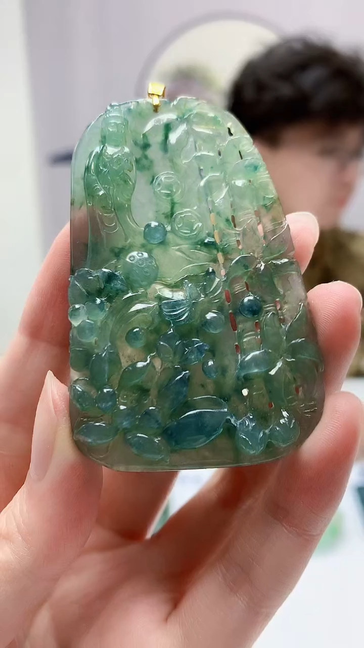 【闪购商品】定制翡翠未镶嵌4688zm-毛货挂件赠珠链