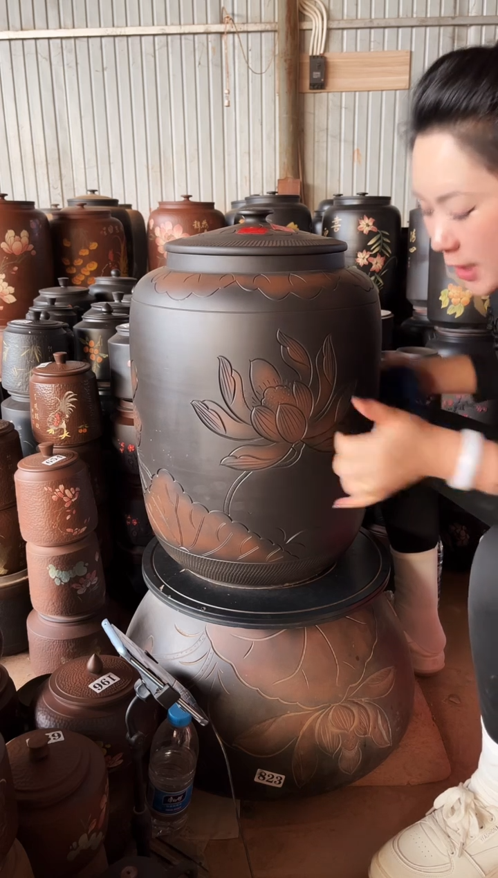 【闪购商品】壶完品 茶缸 高51cm  907 荷花